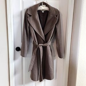 LIZ Claiborne Belted Wrap Wool Blend Coat
